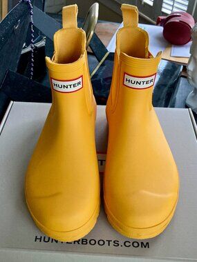 HUNTER w original chelsea rain boots yellow 7